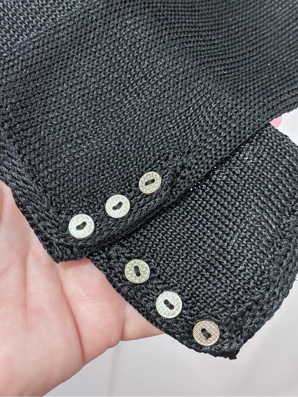 J. McLaughlin Women’s Anne LS V-Neck Tunic Top Size XS Black Open Knit NWT - Picture 7 of 9
